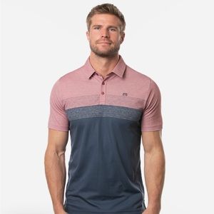 Travis Matthew polo Lake Life heather ruby wine. NWT